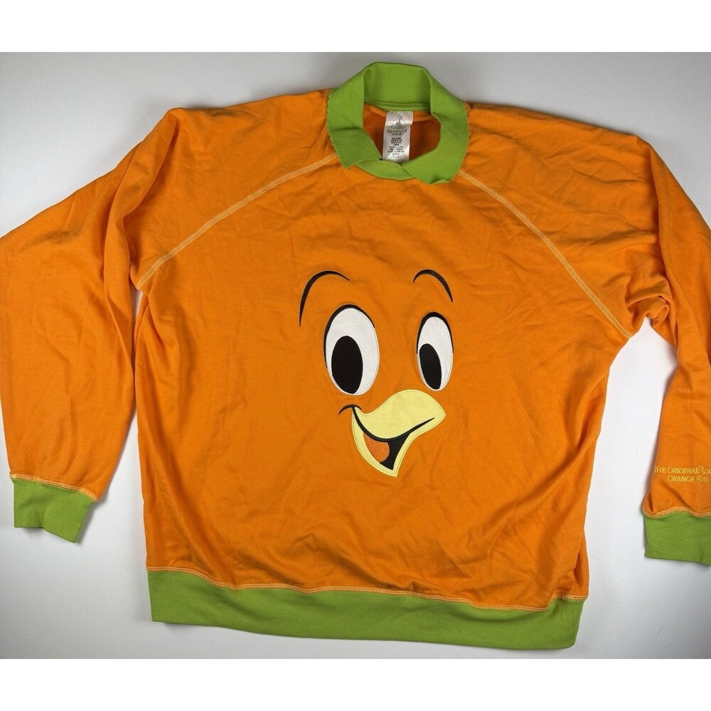 Disney Parks Orange Bird Long Sleeve Collared Sweatshirt Embroidered NWOT XL